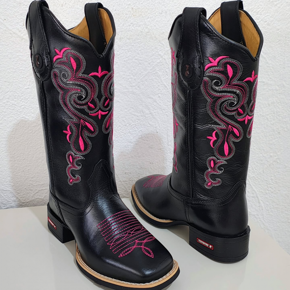 Embroidered V Cowboy Boots