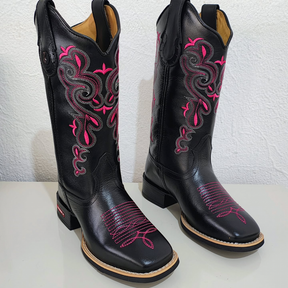 Embroidered V Cowboy Boots