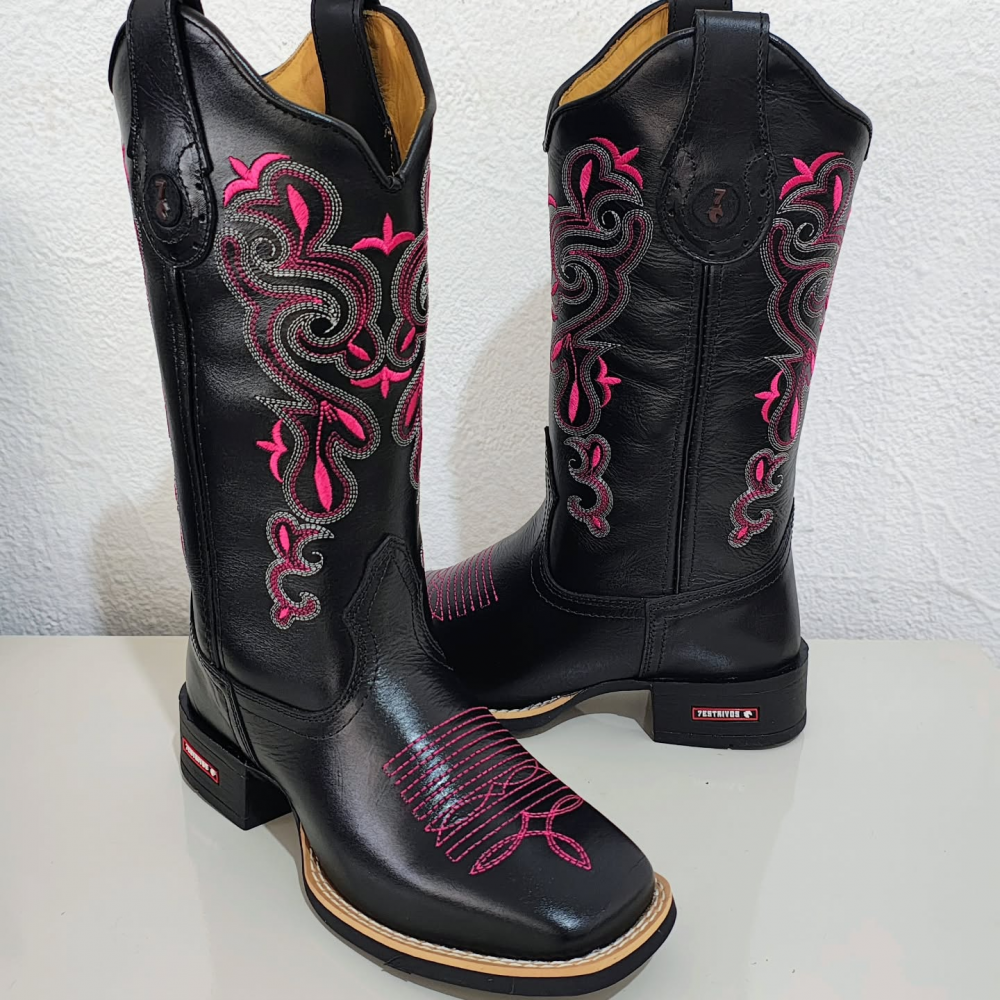Embroidered V Cowboy Boots
