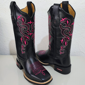 Embroidered V Cowboy Boots