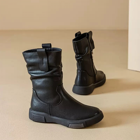 New Genuine Leather Mid-calf Martin Boots