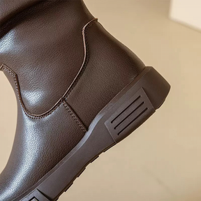 New Genuine Leather Mid-calf Martin Boots
