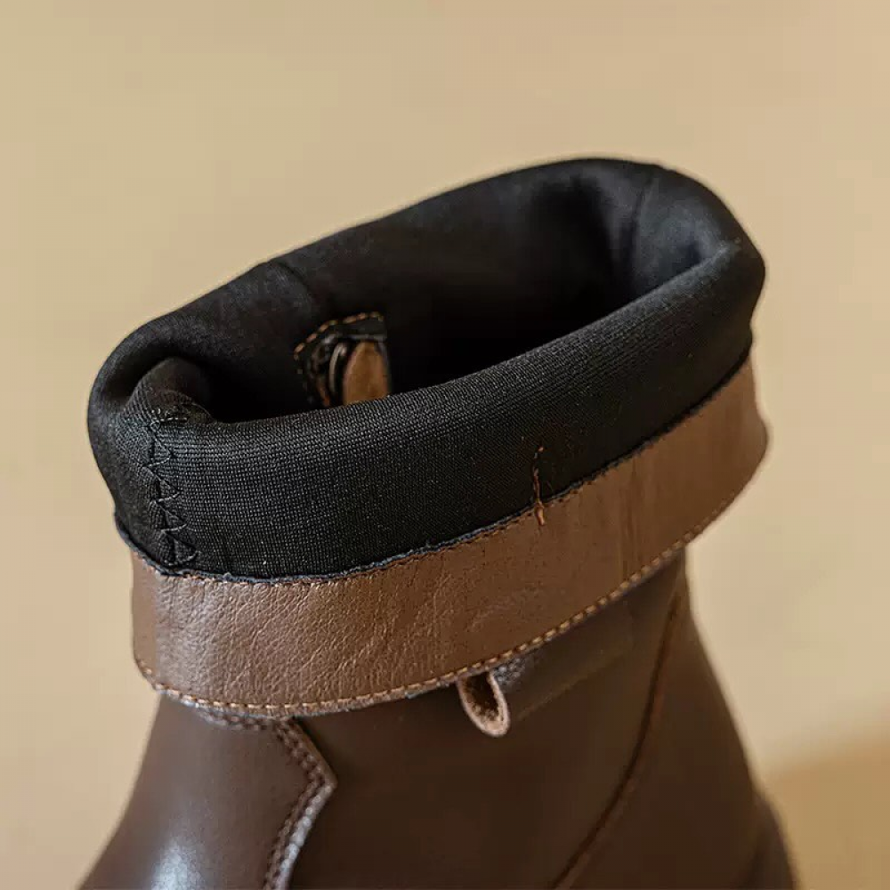 New Genuine Leather Mid-calf Martin Boots
