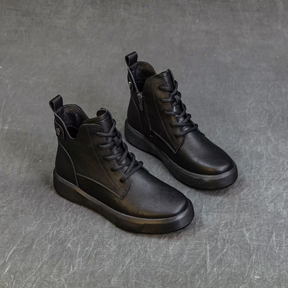 Genuine Leather Thick-soled Retro Casual Ankle Boots