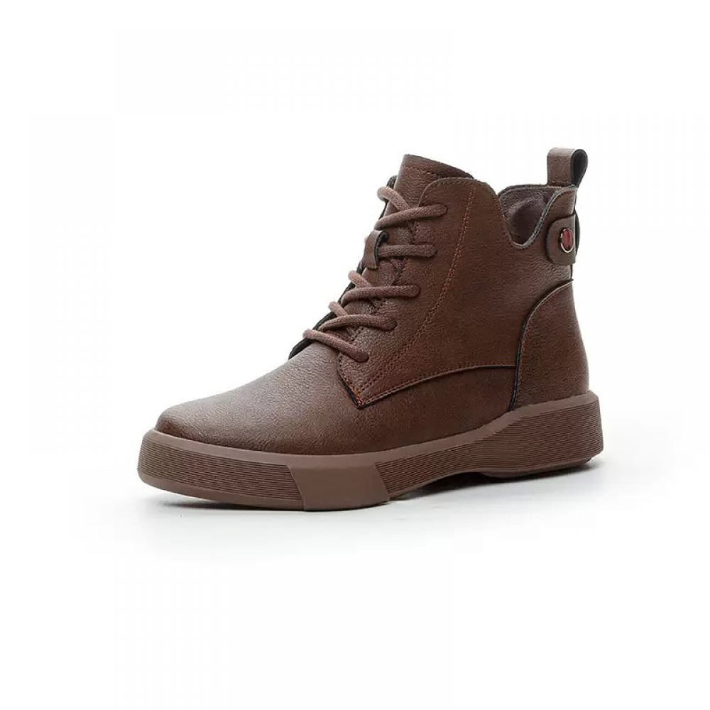 Genuine Leather Thick-soled Retro Casual Ankle Boots