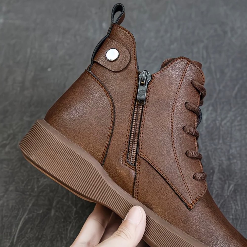Genuine Leather Thick-soled Retro Casual Ankle Boots