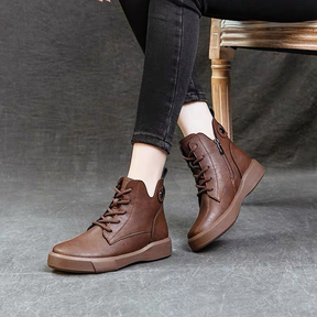 Genuine Leather Thick-soled Retro Casual Ankle Boots