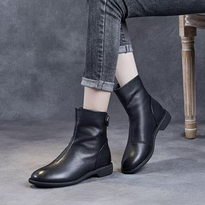 Fashionable and Versatile Soft Leather Martin Boots