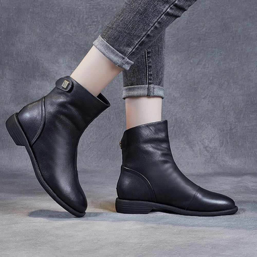 Fashionable and Versatile Soft Leather Martin Boots