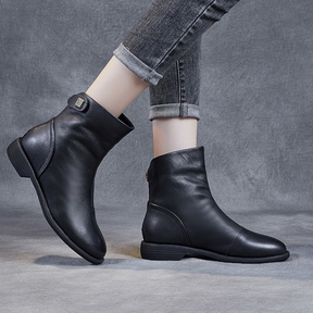 Fashionable and Versatile Soft Leather Martin Boots