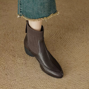 Pointed Knitted Ankle Boots