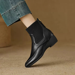 Pointed Knitted Ankle Boots