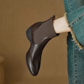 Pointed Knitted Ankle Boots