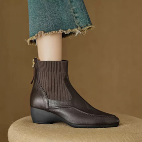 Pointed Knitted Ankle Boots