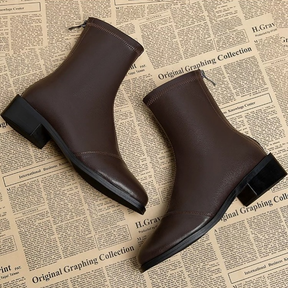 Square Toe Low-heeled Martin Boots