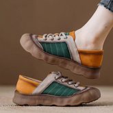 Spliced Genuine Leather Casual Shoes