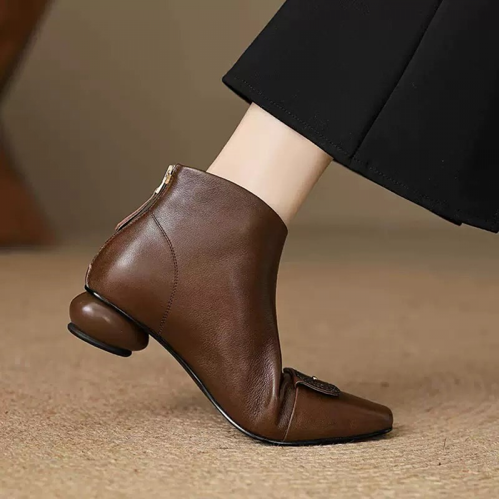 New Sleeve Thick Heel Short Boots