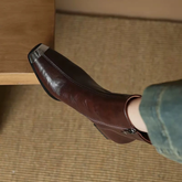 Metal Square Toe Fashionable Ankle Boots