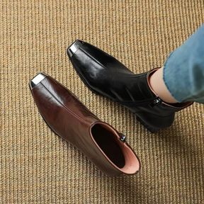 Metal Square Toe Fashionable Ankle Boots