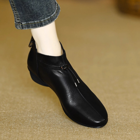 Genuine Leather Simple Ankle Boots