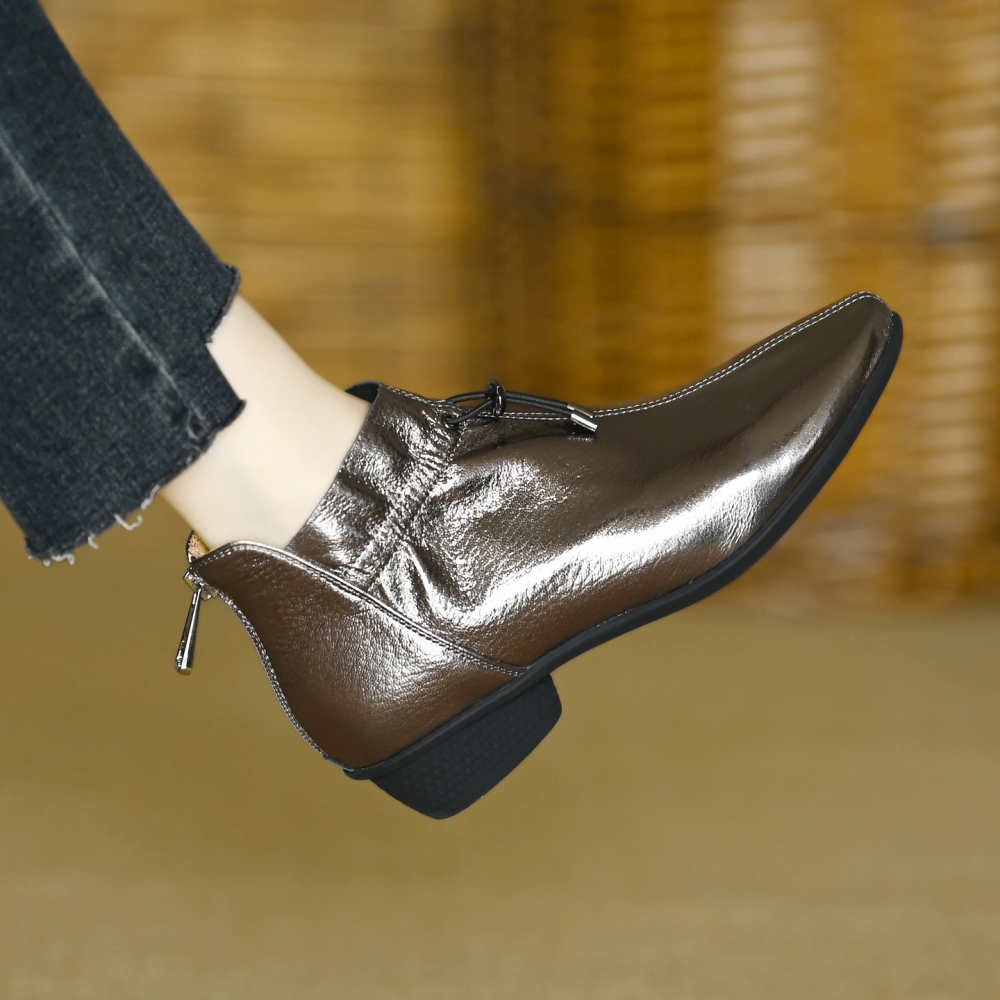 Genuine Leather Simple Ankle Boots