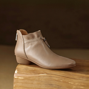 Genuine Leather Simple Ankle Boots