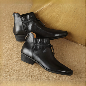 Genuine Leather Simple Ankle Boots