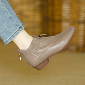 Genuine Leather Simple Ankle Boots