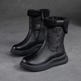 Retro Simple Flat Mid-calf Boots