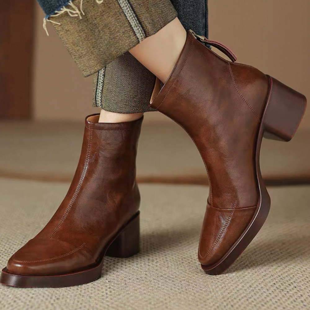 Genuine Leather Simple Boots