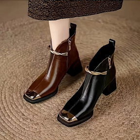 Metal Square-toe Martin Boots