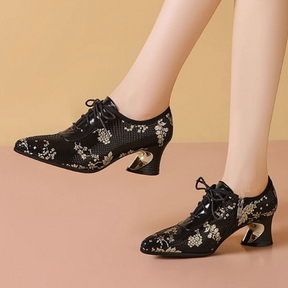 Floral Print Genuine Leather Shoes
