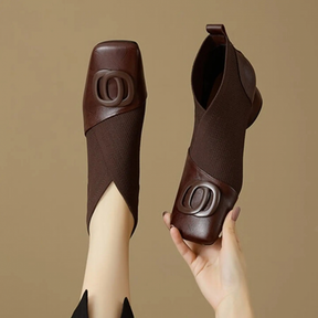 Retro Square-toe Chunky Heel Versatile Shoes