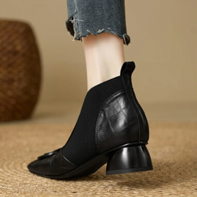 Retro Square-toe Chunky Heel Versatile Shoes