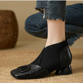 Retro Square-toe Chunky Heel Versatile Shoes
