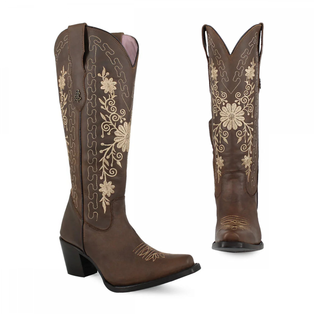 Chocolate Vintage Embroidered Western Boots