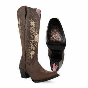 Chocolate Vintage Embroidered Western Boots
