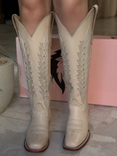 Embroidered V-shaped Western Cowboy Boots