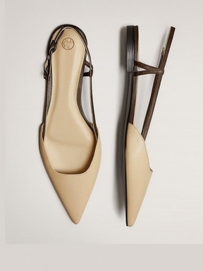 Pointed Toe Soft-soled Low-heeled Closed-toe Sandals