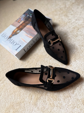 Pointed Toe Flat Polka Dot Mesh Shoes