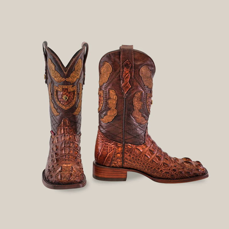 Exotic Alligator Square Knights Boots