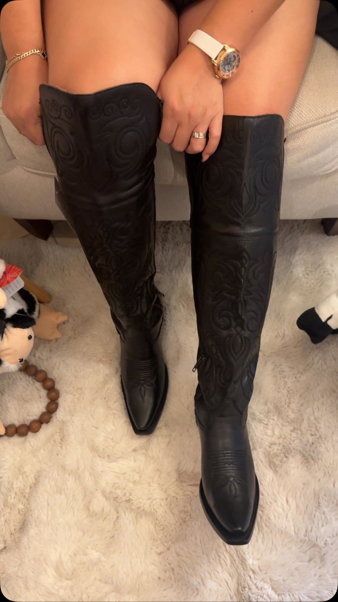 SUKY Cowhide Leather Boots