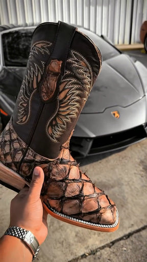 Retro Square Toe Mid-calf Casual Versatile Men's Boots
