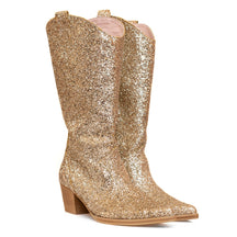 Golden Shiny Cowgirl Boots
