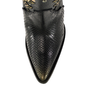 Metal-studded Python Leather Boots