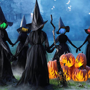 Glowing Three Holding Witch Halloween Decoration Props