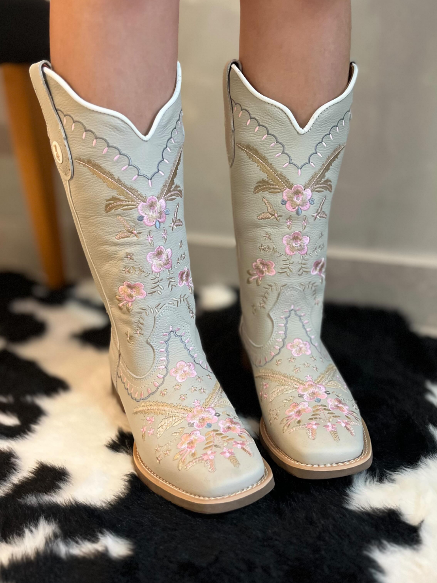 Peach Blossom Embroidered Boots