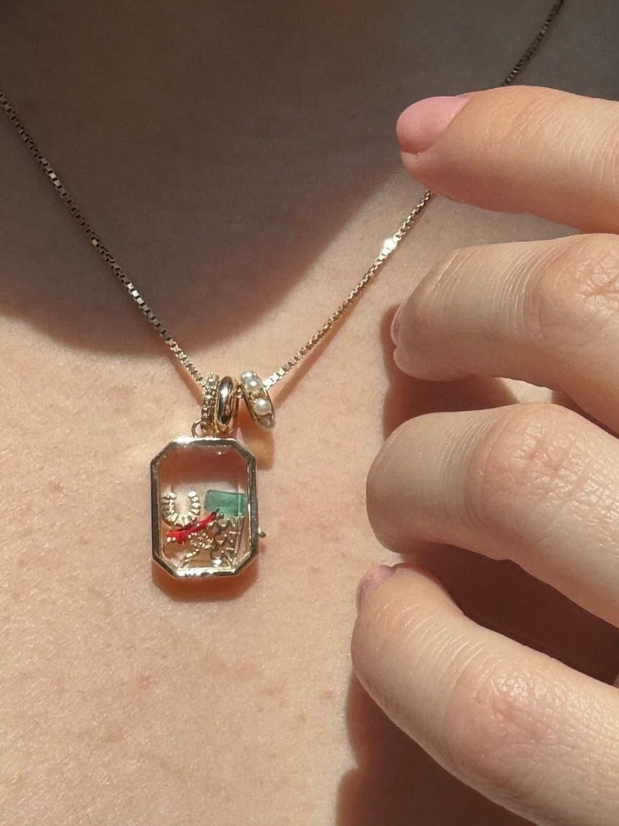 Retro Personalized Glass Pendant