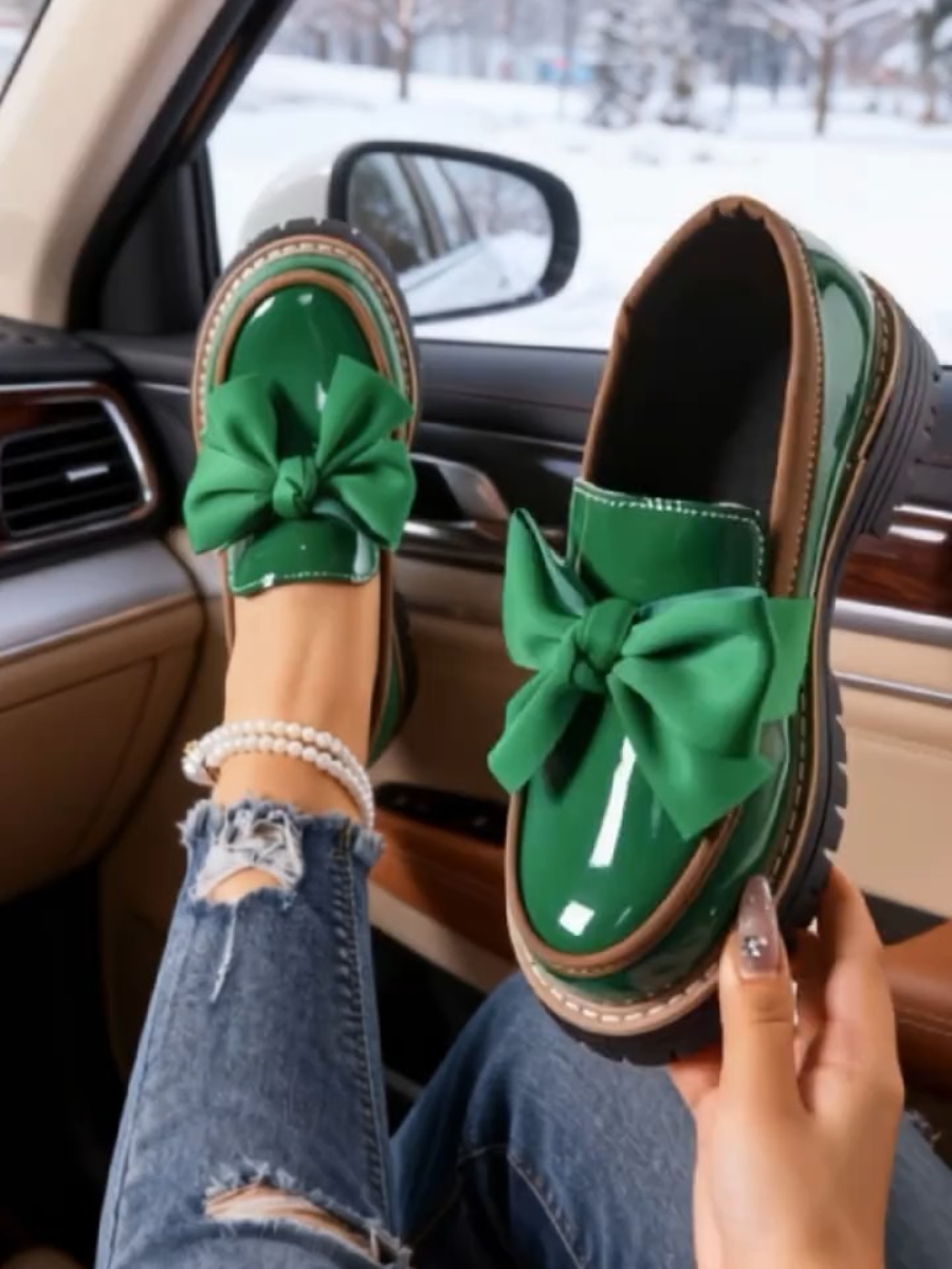 Bow-tie Platform Retro Flats