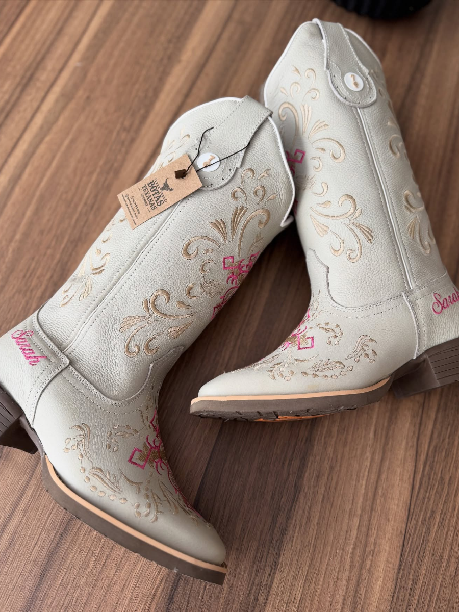 Genuine Leather Embroidered Cowboy Boots